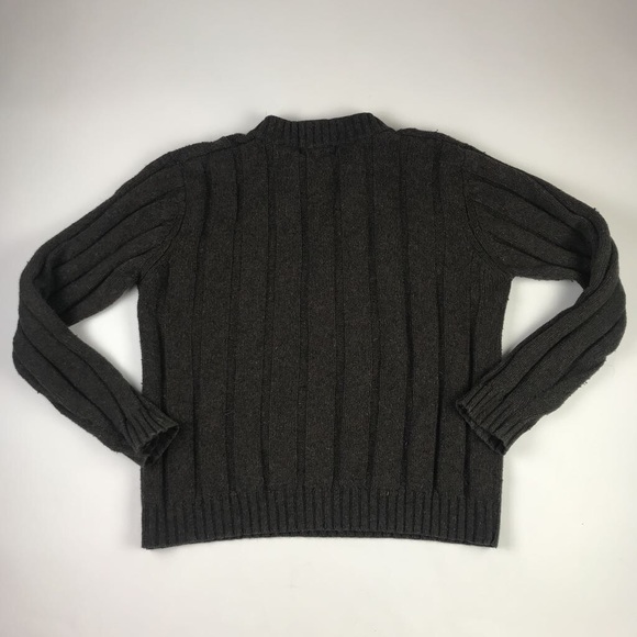 Heather Tweed Mens Henley Sweater Gray M - Picture 2 of 3